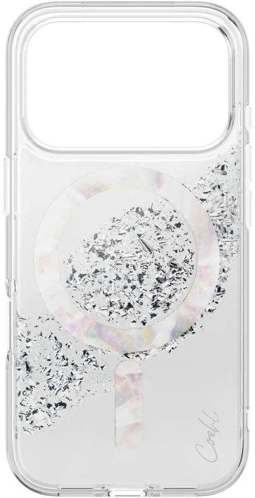 UNIQ Coehl Crystelle dėklas skirtas Apple iPhone 17 Pro Magnetic Charging sidabro spalvos