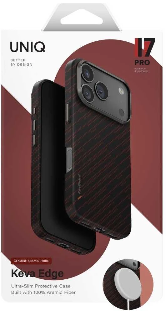 Dėklas UNIQ Keva EDGE Apple iPhone 17 Pro Magclick Charging oranžinis