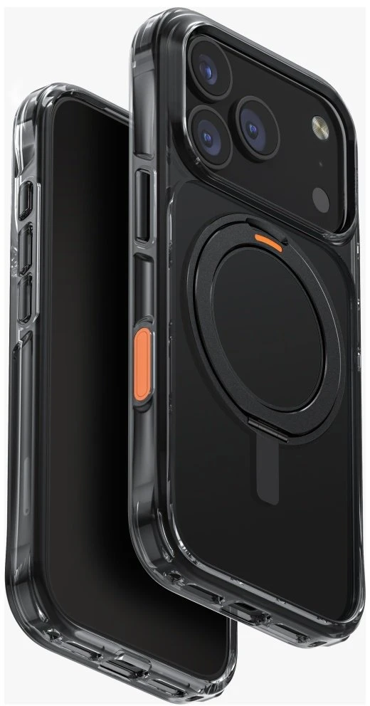 UNIQ Swivix Dėklas Apple iPhone 17 Pro 360 Rotating Kickstand juodos spalvos