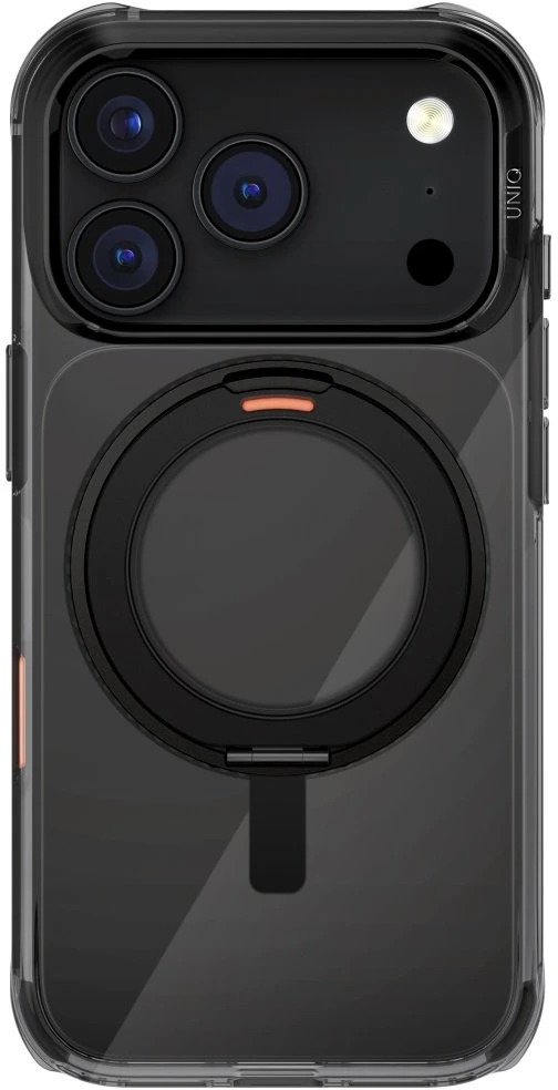 UNIQ Swivix Dėklas Apple iPhone 17 Pro 360 Rotating Kickstand juodos spalvos