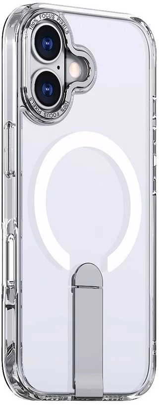 Hurtel Hybrid Armor X dėklas skirtas Apple iPhone 17 su stoveliu, suderinamas su MagSafe – skaidrus