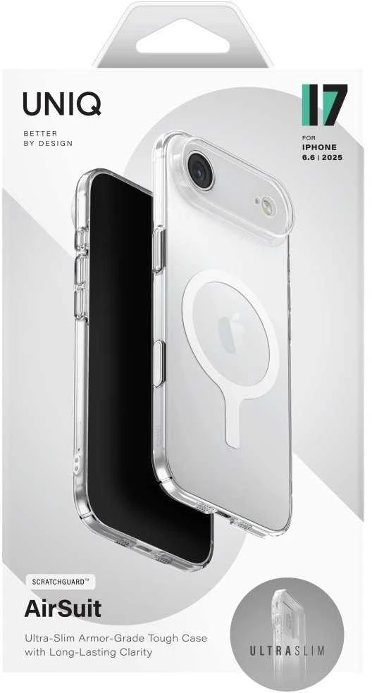 UNIQ Airsuit Dėklas Apple iPhone Air Magclick Charging skaidrus