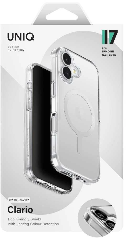 UNIQ Clario Dėklas iPhone 17 Magclick Charging skaidrus