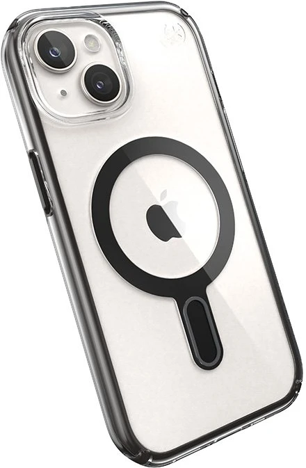 Dėklas Speck Presidio Perfect-Clear ClickLock & Magsafe do iPhone 15 / iPhone 14 / iPhone 13 (Clear / Frosted Juodas / Slate Pilkas)