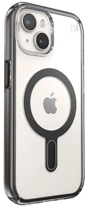 Dėklas Speck Presidio Perfect-Clear ClickLock & Magsafe do iPhone 15 / iPhone 14 / iPhone 13 (Clear / Frosted Juodas / Slate Pilkas)