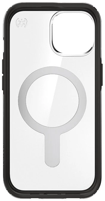Dėklas Speck Presidio Perfect-Clear ClickLock & Magsafe do iPhone 15 / iPhone 14 / iPhone 13 (Clear / Frosted Juodas / Slate Pilkas)
