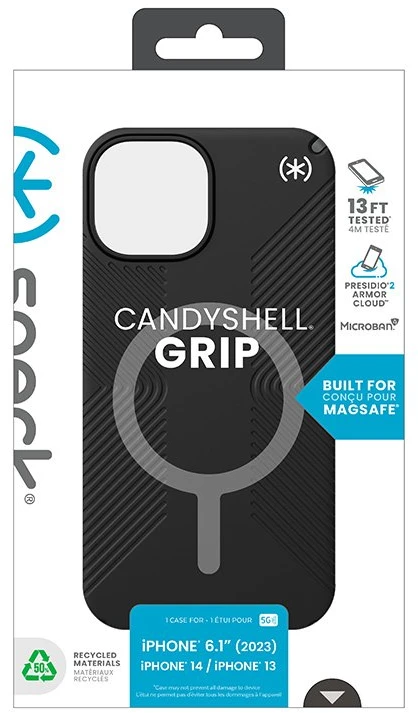 Speck Presidio2 Grip Magsafe - dėklas skirtas Apple iPhone 16e / Apple iPhone 15 / Apple iPhone 14 / Apple iPhone 13 Juodas / Slate Pilkas / Baltas