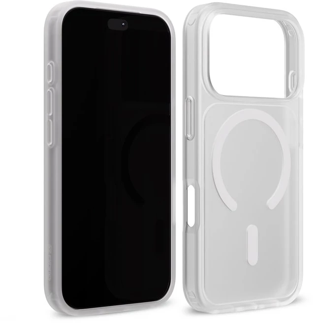 Dėklas iPhone 18 Pro / 17 Pro, baltas Crong Hybrid Matte Magnetic