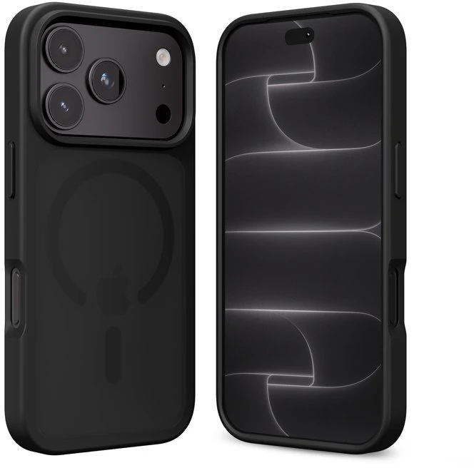 Dėklas iPhone 18 Pro / 17 Pro Crong Hybrid Matte Magnetic, juodas