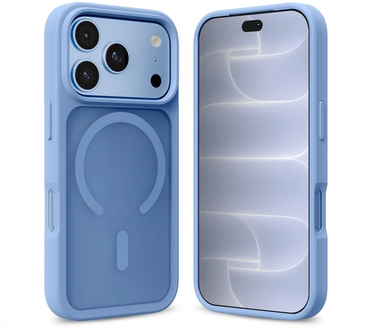 Dėklas iPhone 18 Pro / 17 Pro, mėlynas, Crong Hybrid Matte Magnetic