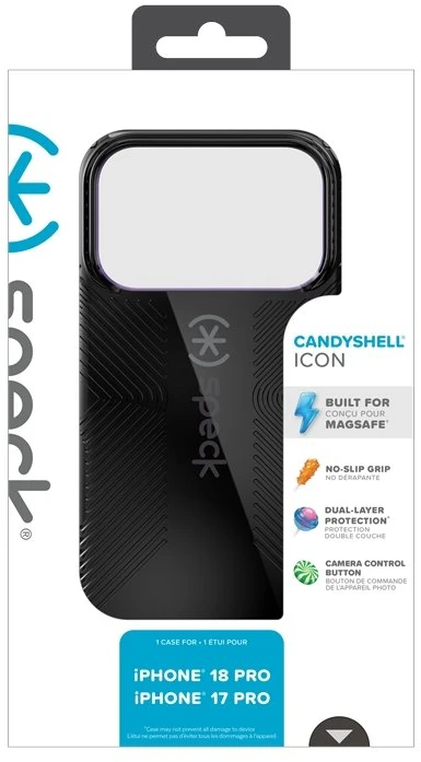 Dėklas iPhone 18 Pro / 17 Pro Speck Candyshell Icon MagSafe, juodas