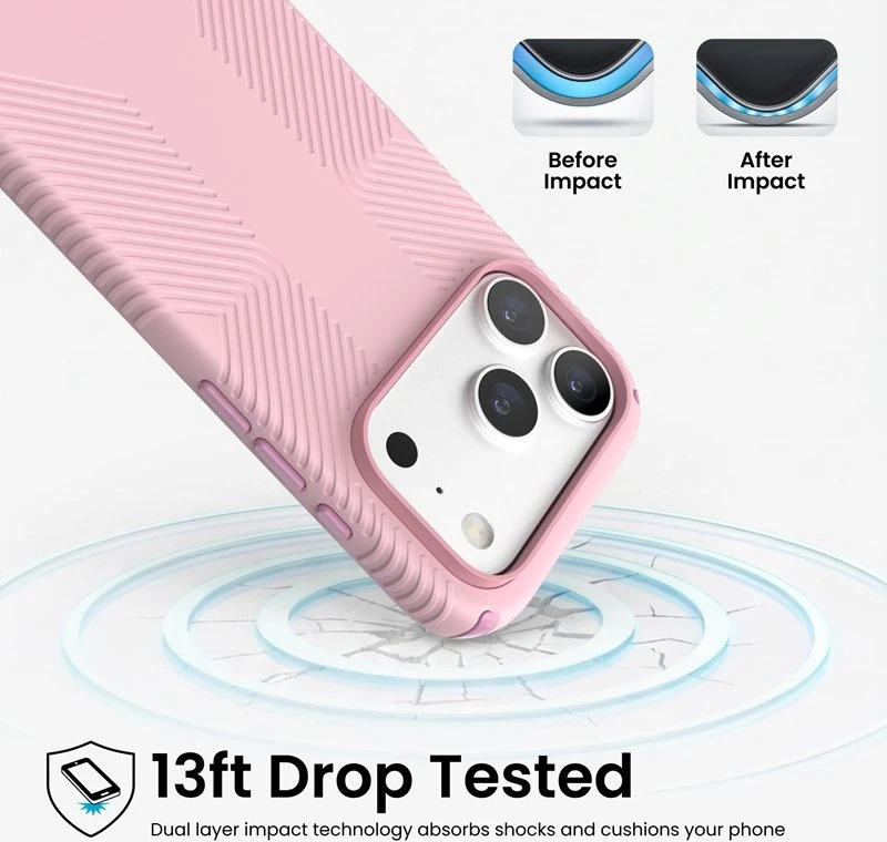 Dėklas iPhone 18 Pro / 17 Pro Speck Presidio2 Grip MagSafe, Quiet Blush