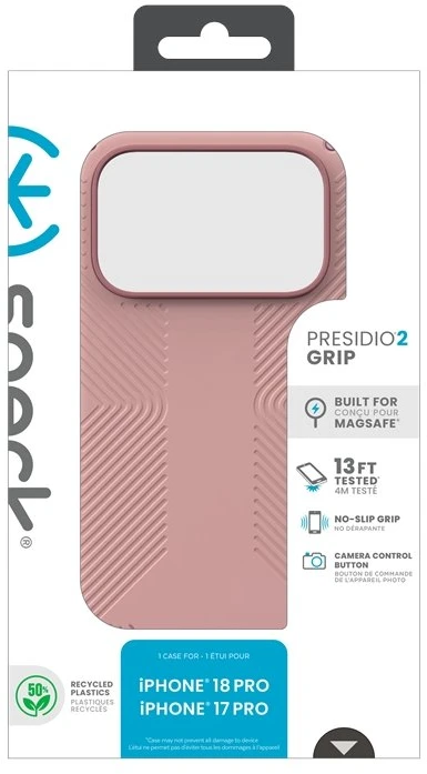 Dėklas iPhone 18 Pro / 17 Pro Speck Presidio2 Grip MagSafe, Quiet Blush