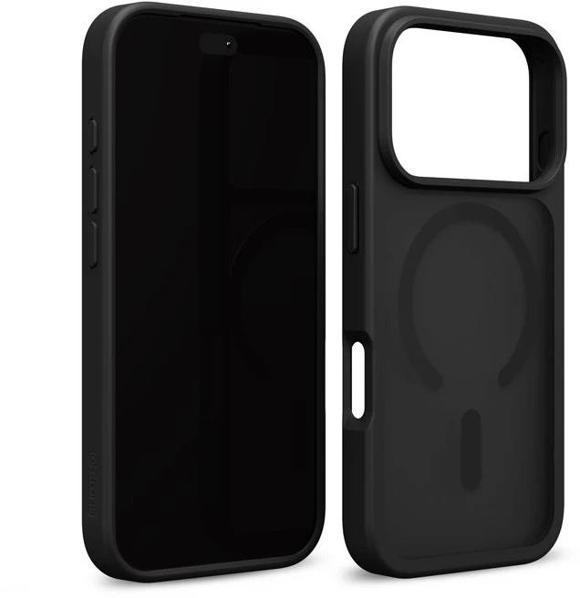 Dėklas iPhone 18 Pro Max / 17 Pro Max, juodas, Crong Hybrid Matte Magnetic