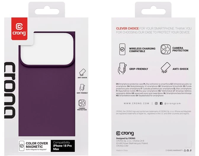 Dėklas iPhone 18 Pro Max / 17 Pro Max, violetinis Crong