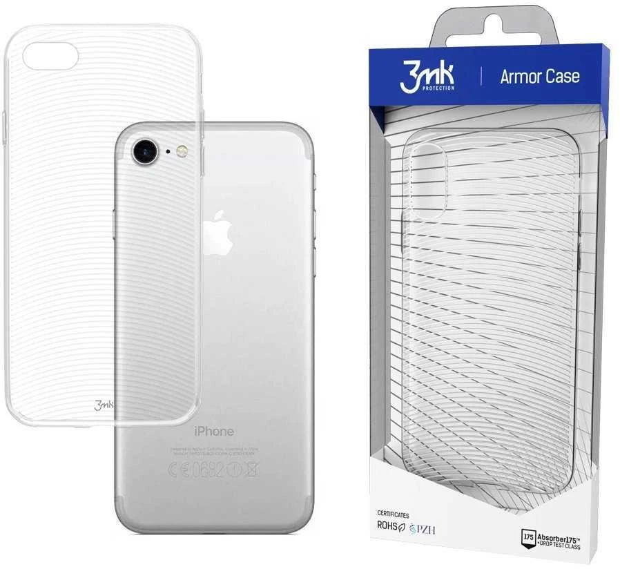 Dėklas 3MK Armor Case Ekrano apsauga, Apple, iPhone 7/8, TPU, Skaidrus