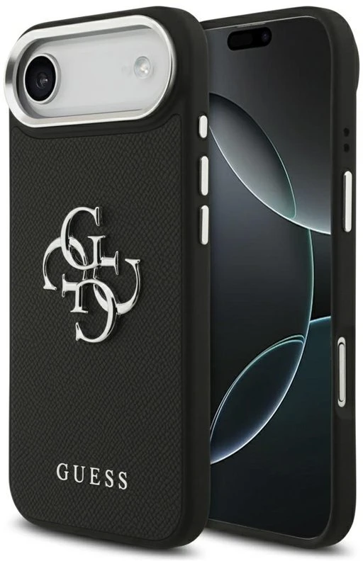 Dėklas iPhone Air Guess Grained Big 4G Classic Logo, juodas