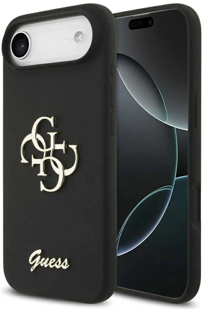 „Guess“ silikoninis „Big 4G Script“ dėklas, skirtas „iPhone Air“ - juodas