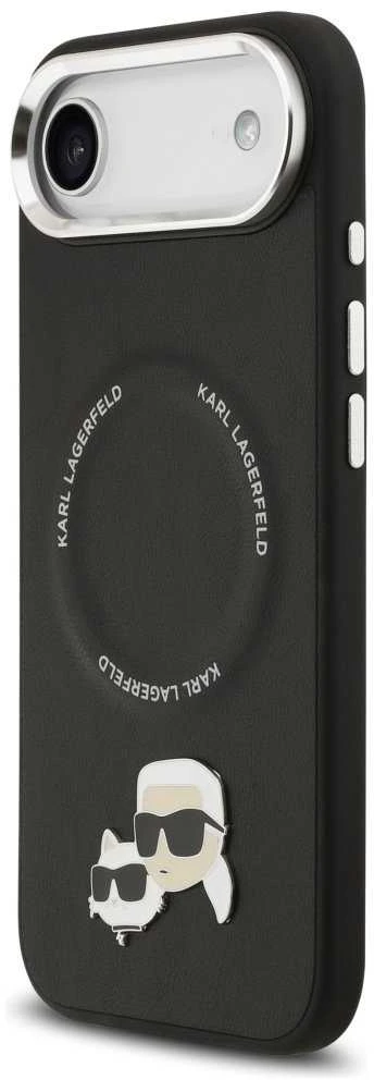 Karl Lagerfeld Karl & Choupette Pins MagSafe dėklas skirtas Apple iPhone Air Juodas