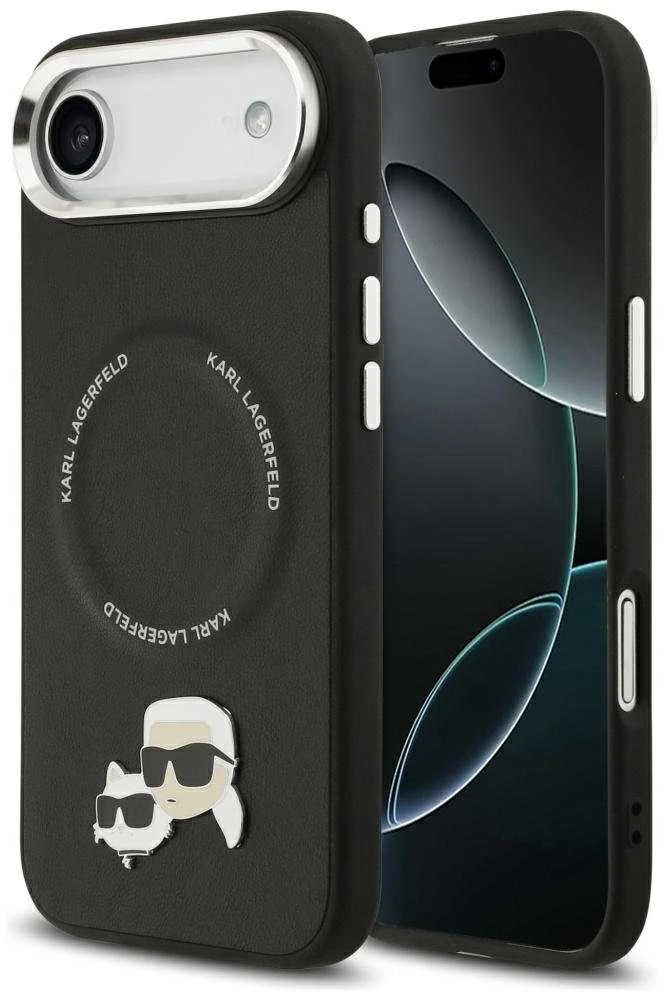 Karl Lagerfeld Karl & Choupette Pins MagSafe dėklas skirtas Apple iPhone Air Juodas