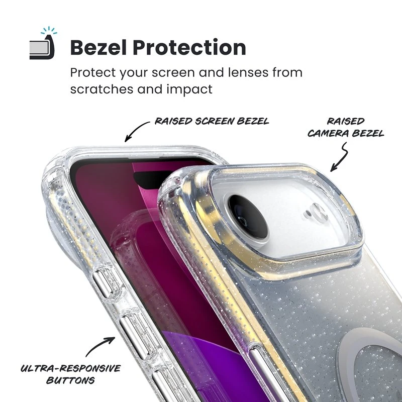 Speck Presidio Lux MagSafe - dėklas Apple iPhone Air Hyper Mirror Glitter / Sidabrinis Metallic