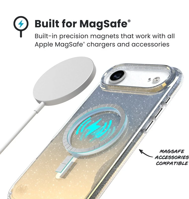 Speck Presidio Lux MagSafe - dėklas Apple iPhone Air Hyper Mirror Glitter / Sidabrinis Metallic