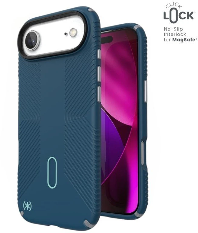 Speck Presidio2 Grip ClickLock & MagSafe - dėklas Apple iPhone Air Deep Sea / Sidabrinis Metallic / Spell Mėlyna
