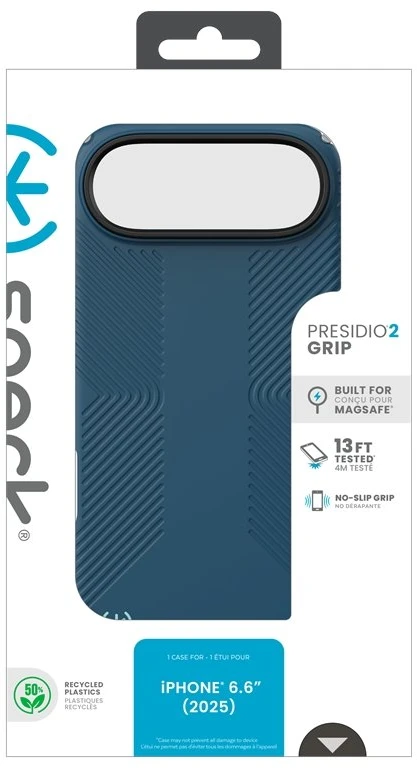 Speck Presidio2 Grip MagSafe - dėklas Apple iPhone Air Deep Sea / Sidabrinis Metallic / Spell Mėlyna