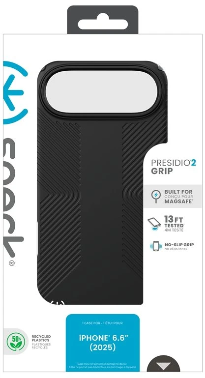 Speck Presidio2 Grip MagSafe - dėklas Apple iPhone Air Juodas / Slate Pilkas / Baltas