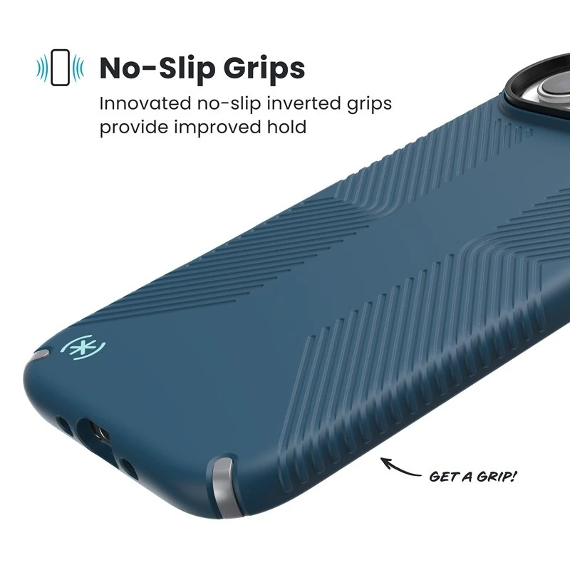 Speck Presidio2 Grip MagSafe - dėklas Apple iPhone Air Deep Sea / Sidabrinis Metallic / Spell Mėlyna