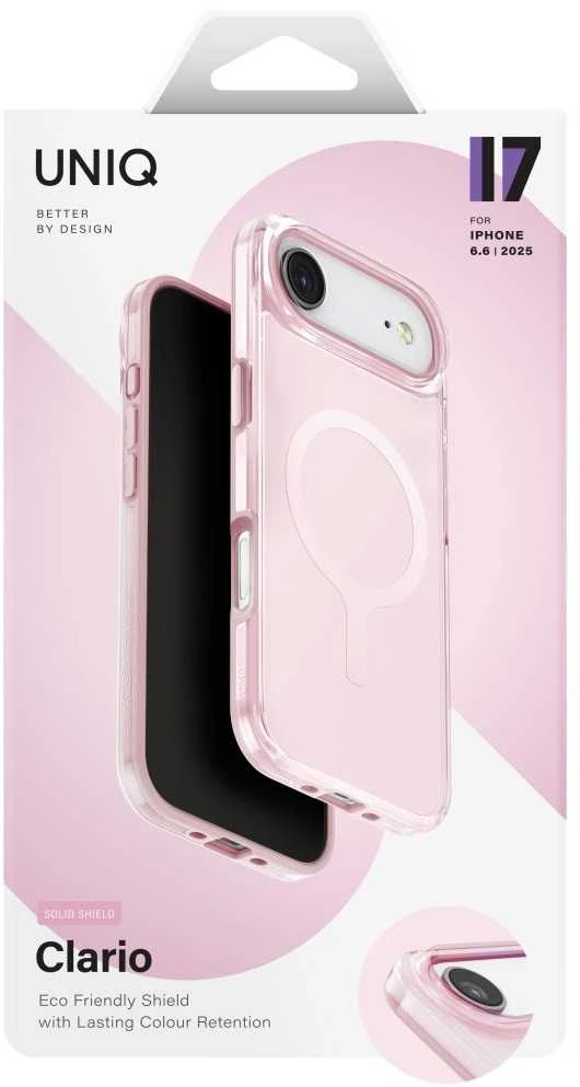 UNIQ Clario Dėklas Apple iPhone Air Magclick Charging rožinės spalvos