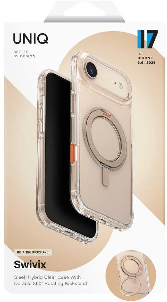 UNIQ Swivix dėklas skirtas Apple iPhone Air 360 Rotating Kickstand auksinis