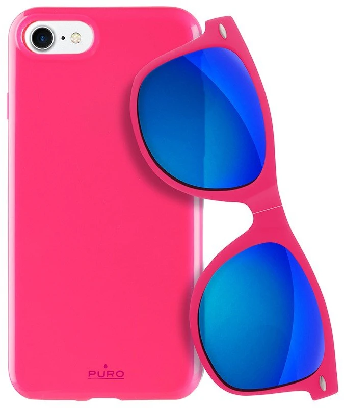 Dėklas Puro Sunny Kit Apple iPhone 7/8 + akiniai SE 2020 / SE 2022 rožinės spalvos IPC747SUNNYKIT1PNK