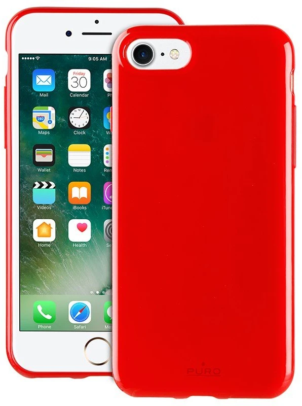PURO Sunny Kit - dėklas Apple iPhone SE (2022/2020) / 8/7 + sulankstomi akiniai nuo saulės (raudonas)