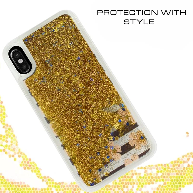 Zizo Liquid Glitter Star dėklas skirtas Apple iPhone X Rožinė Flowers