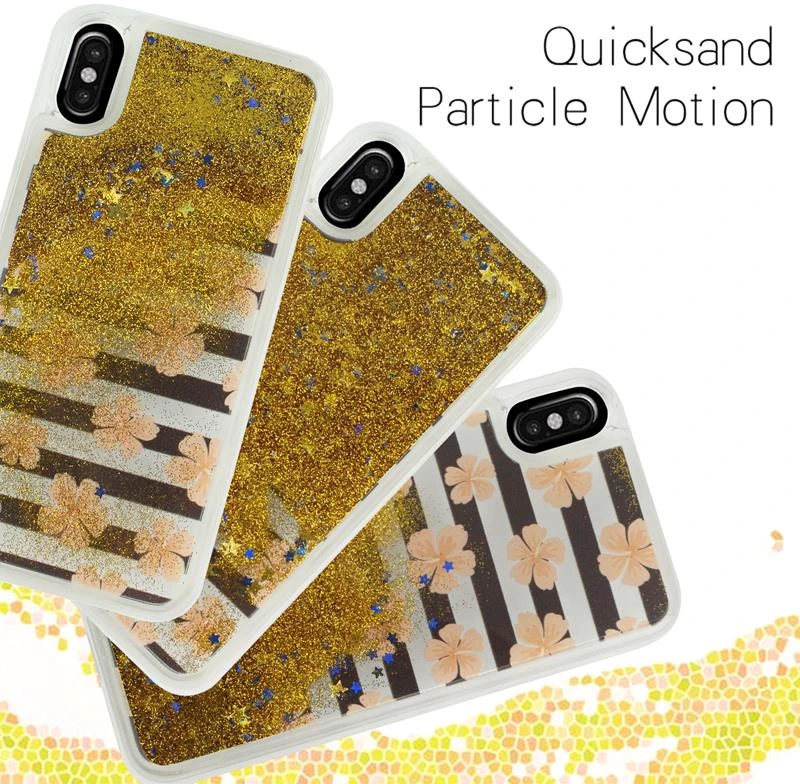 Zizo Liquid Glitter Star dėklas skirtas Apple iPhone X Rožinė Flowers
