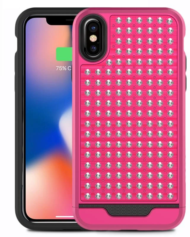 Zizo Star Diamond Hybrid dėklas skirtas Apple iPhone X Rožinė/Juodas