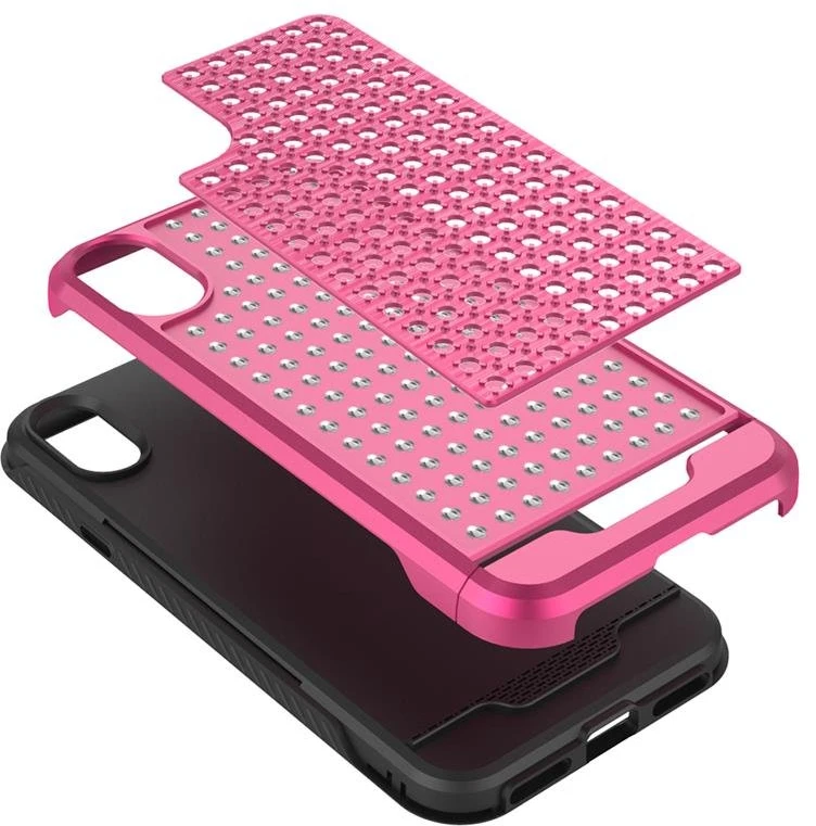 Zizo Star Diamond Hybrid dėklas skirtas Apple iPhone X Rožinė/Juodas