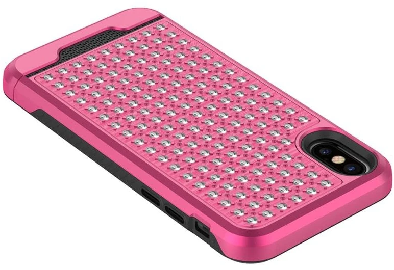 Zizo Star Diamond Hybrid dėklas skirtas Apple iPhone X Rožinė/Juodas