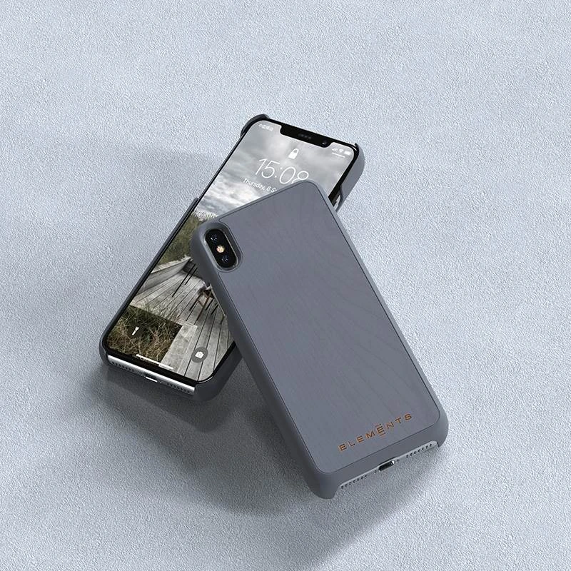 Nordic Elements Original Gefion - dėklas skirtas Apple iPhone Xs Max su real maple wood Mid Pilkas