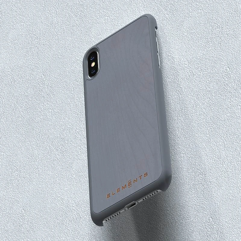Nordic Elements Original Gefion - dėklas skirtas Apple iPhone Xs Max su real maple wood Mid Pilkas