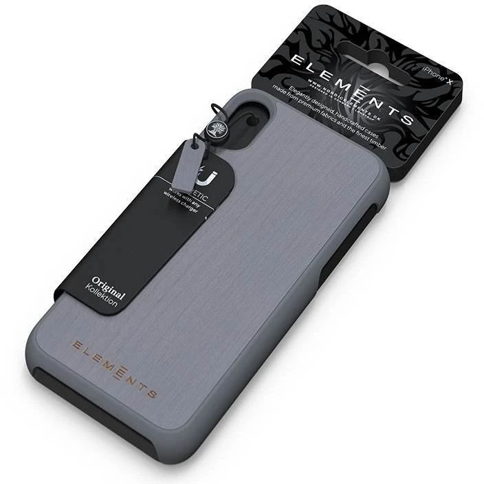 Nordic Elements Original Gefion - dėklas skirtas Apple iPhone Xs Max su real maple wood Mid Pilkas
