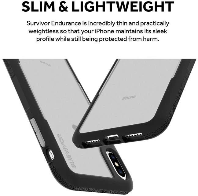 Griffin Survivor Endurance - dėklas skirtas Apple iPhone Xs Max Clear/Gray