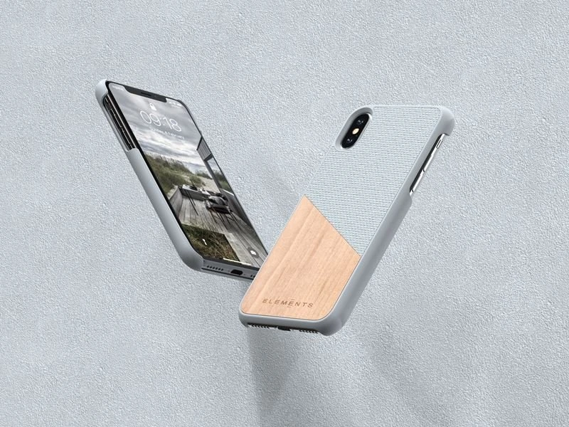 Nordic Elements Original Hel - dėklas skirtas Apple iPhone Xs Max su real maple wood Light Pilkas
