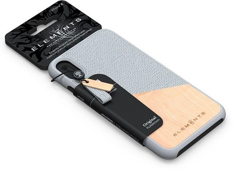 Nordic Elements Original Hel - dėklas skirtas Apple iPhone Xs Max su real maple wood Light Pilkas