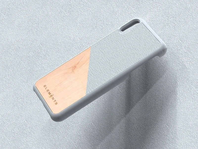 Nordic Elements Original Hel - dėklas skirtas Apple iPhone Xs Max su real maple wood Light Pilkas