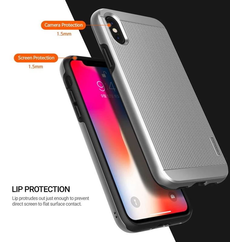 Obliq Slim Meta - dėklas skirtas Apple iPhone Xs / X Satin Sidabrinis