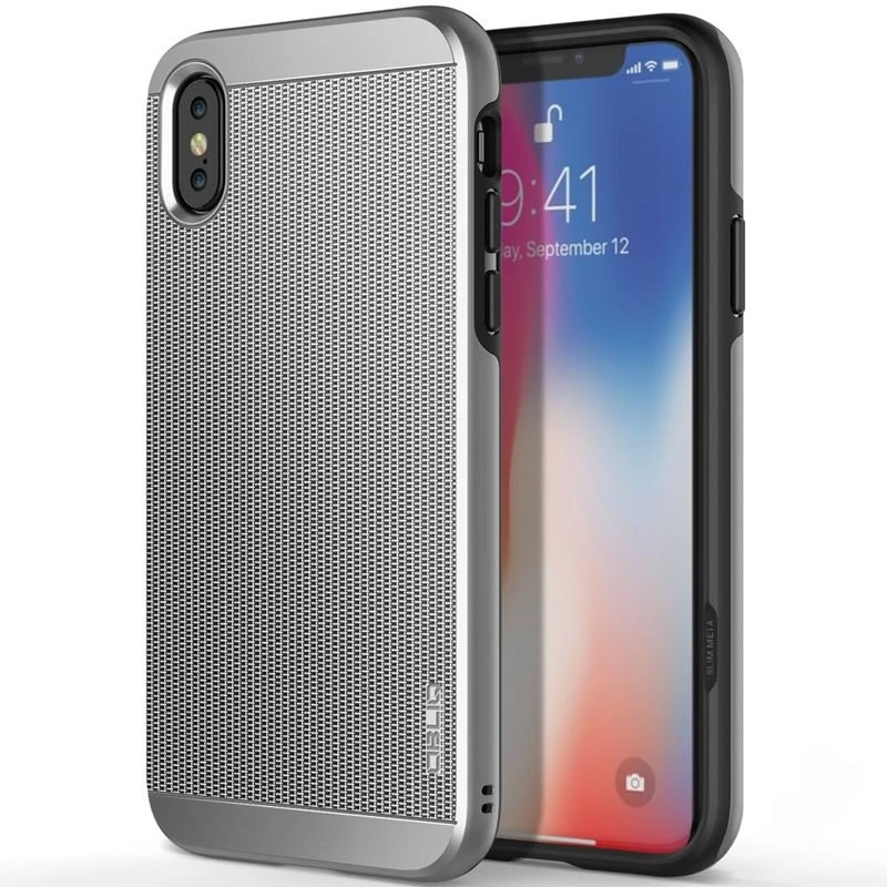 Obliq Slim Meta - dėklas skirtas Apple iPhone Xs / X Satin Sidabrinis