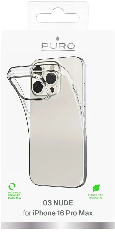 Silikoninis Puro 03 Nude Apple iPhone 16 Pro Max – dėklas telefonui skaidrus