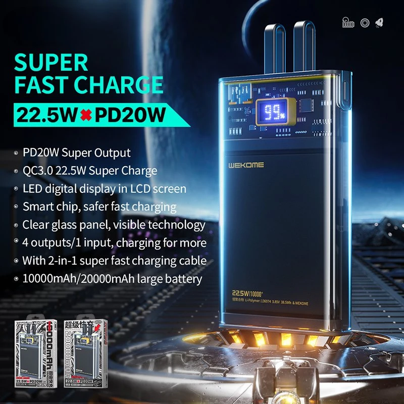 Atsarginis maitinimo šaltinis ("Power Bank") Wekome WP-325 Vanguard 20000 mAh